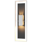 Shadow Box Tall Slate Outdoor Wall Sconce - Coastal White / Clear