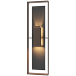 Shadow Box Tall Slate Outdoor Wall Sconce - Coastal Bronze / Clear