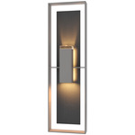 Shadow Box Tall Slate Outdoor Wall Sconce - Coastal Burnished Steel / Clear