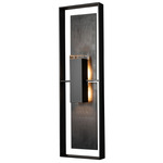 Shadow Box Tall Slate Outdoor Wall Sconce - Coastal Black / Clear