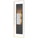 Shadow Box Tall Slate Outdoor Wall Sconce - Coastal White / Clear
