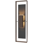 Shadow Box Tall Slate Outdoor Wall Sconce - Coastal Bronze / Clear