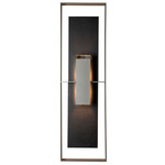 Shadow Box Tall Slate Outdoor Wall Sconce - Coastal Burnished Steel / Clear
