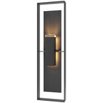 Shadow Box Tall Slate Outdoor Wall Sconce - Coastal Black / Clear