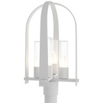 Triomphe Outdoor Post Light - Coastal White / Seeded Clear