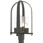 Triomphe Outdoor Post Light - Coastal Natural Iron / Seeded Clear