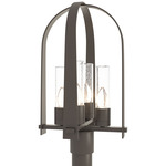 Triomphe Outdoor Post Light - Coastal Dark Smoke / Seeded Clear