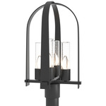 Triomphe Outdoor Post Light - Coastal Black / Seeded Clear