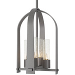 Triomphe Outdoor Pendant - Coastal Burnished Steel / Seeded Clear