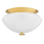 Pawtucket Ceiling Light - Aged Brass / Cloud Etched Glass