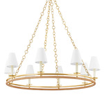Swanton Chandelier - Aged Brass / White