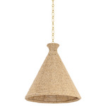 Tallman Cone Pendant - Vintage Gold Leaf / Natural