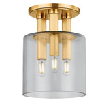 Crystler Ceiling Light - Aged Brass / Smoke