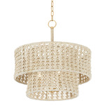 Yorkhill Pendant - Vintage Gold Leaf / Bleached Abaca