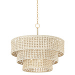 Yorkhill Chandelier - Vintage Gold Leaf / Bleached Abaca
