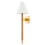 Watkins Wall Light - Aged Brass/ Natural / White