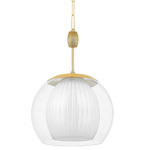 Clementon Pendant - Aged Brass / Clear/ Opal