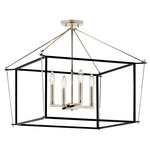 Eisley Semi Flush Ceiling Light - Polished Nickel / Black