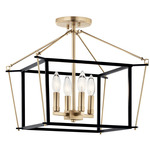 Eisley Semi Flush Ceiling Light - Champagne Bronze / Black