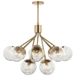 Silvarious Convertible Chandelier - Champagne Bronze / Clear Crackle