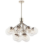 Silvarious Convertible Chandelier - Polished Nickel / Clear