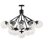 Silvarious Convertible Chandelier - Black / Clear Crackle