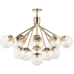Silvarious Convertible Chandelier - Champagne Bronze / Clear