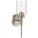 Madden Wall Sconce - Brushed Nickel / Clear
