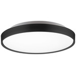 Brunswick Flush Ceiling Light - Black / Frosted