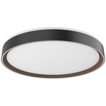Essex Ceiling Flush Light - Black / Inner Walnut / Frosted