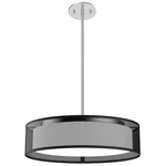 Dalton Pendant - Satin Nickel / Black Organza