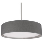 Dalton Pendant - Satin Nickel / Gray Textured Fabric