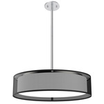 Dalton Pendant - Satin Nickel / Black Organza