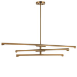 Novelle Color Select Multi Light Linear Pendant - Aged Gold Brass