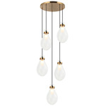 Seranna Multi Light Pendant - Aged Gold Brass / Clear