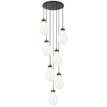 Seranna Multi Light Pendant - Matte Black / Clear