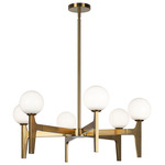 Scriben Chandelier - Aged Gold Brass / Opal
