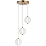 Belange Color Select Multi Light Pendant - Aged Gold Brass / Clear / White