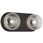 Knobbel Bathroom Vanity Light - Matte Black / Clear