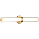 Satchie Color Select Bathroom Vanity Light - Aged Gold Brass / Clear / White