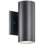 Tubular Dual Outdoor Wall Sconce - Matte Black