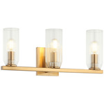 Westlock Bathroom Vanity Light - Aged Gold Brass / Clear