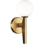 Scriben Wall Sconce - Aged Gold Brass / Opal