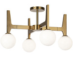 Scriben Ceiling Light - Aged Gold Brass / Opal