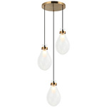 Seranna Multi Light Pendant - Aged Gold Brass / Clear
