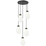 Seranna Multi Light Pendant - Matte Black / Clear