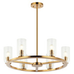 Westlock Chandelier - Aged Gold Brass / Clear