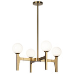 Scriben Chandelier - Aged Gold Brass / Opal