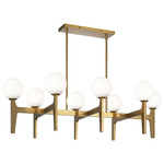 Scriben Linear Chandelier - Aged Gold Brass / Opal