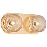 Knobbel Bathroom Vanity Light - Aged Gold Brass / Clear